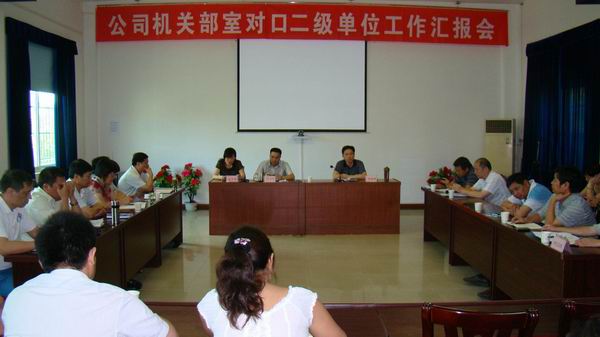 公司舉行機(jī)關(guān)部室對口二級單位工作匯報