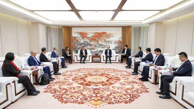 莫鼎革與安哥拉駐華大使內(nèi)圖、Sonangol代表團(tuán)舉行會(huì)談